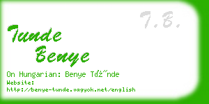 tunde benye business card